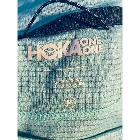 Hoka One One Womens Blue Grid Long Sleeve Performance T Shirt Medium - Picture 6 of 6